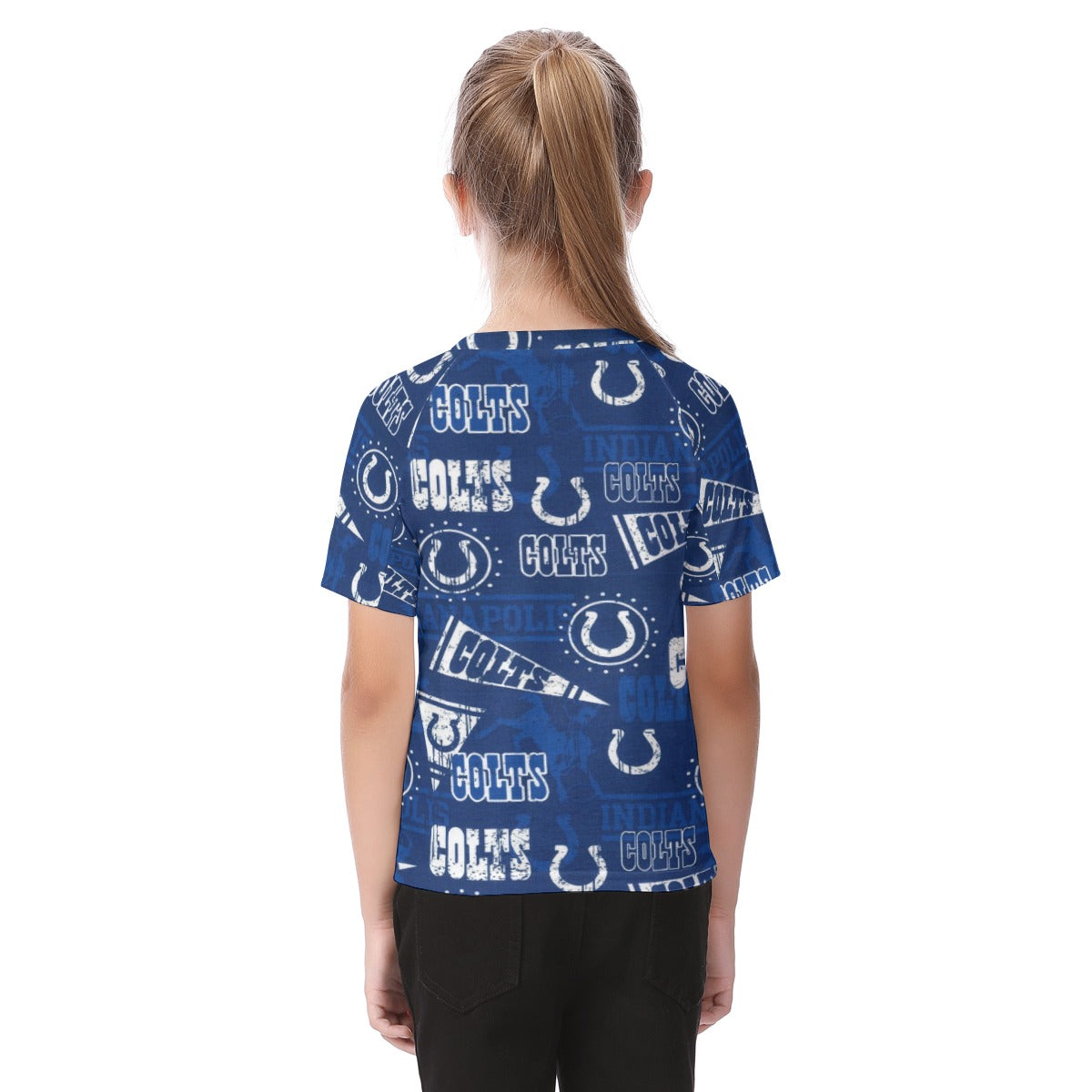 indianapolis-colts-kids-t-shirt blue white football outfit side view