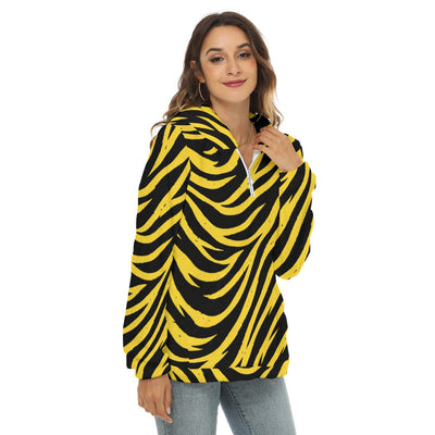 Iowa Football Women’s Borg Fleece Hoodie With Half Zip – Cozy Black and Gold Game Day Essen - Big Ten football apparel varsity sportswear product image 2.0