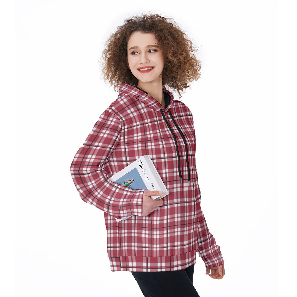 alabama crimson tide tartan plaid crimson white women's pullover hoodie crimson white tartan plaid game day fashion