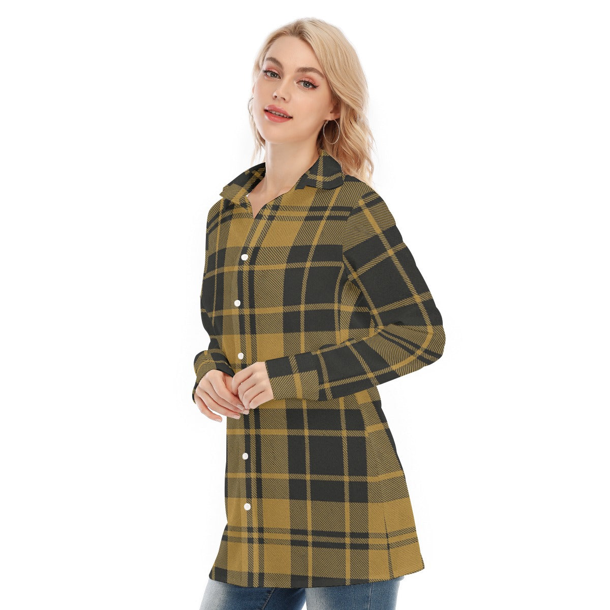 colorado buffaloes tartan plaid black gold  women tartan plaid game day shirt