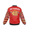 White Smoke San Francisco Bay 415 football Varsity Bomber Jacket – Red Urban Streetwear Style