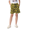 Pittsburgh Football Yellow Black Zebra Kid's Beach Shorts – casual fan outfit, sportswear style, image 1.0