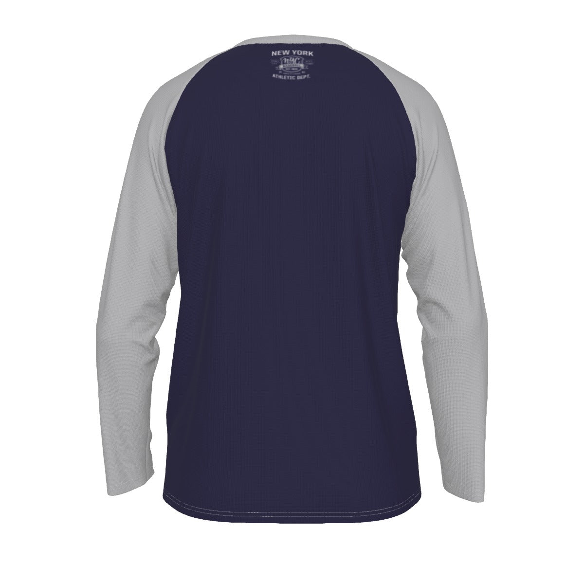 New York Baseball Raglan Long Sleeve Shirt – Navy and Light Gray Varsity Athletic Tee Est. 1903