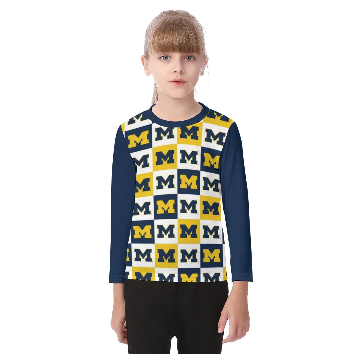 Michigan - Wolverines Kid's O-neck Long Sleeve T-shirt – football shirt, football shirt, image 1.0