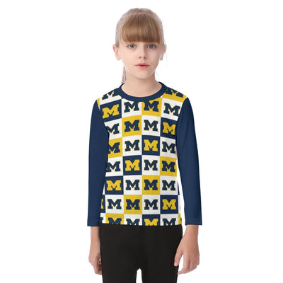 Michigan - Wolverines Kid's O-neck Long Sleeve T-shirt – football shirt, football shirt, image 1.0
