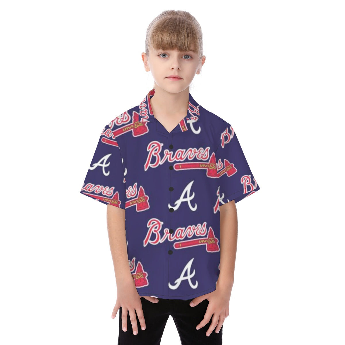 Atlanta Braves Kid's Hawaiian Vacation Shirt atlanta braves baseball fan apparel game day outfit