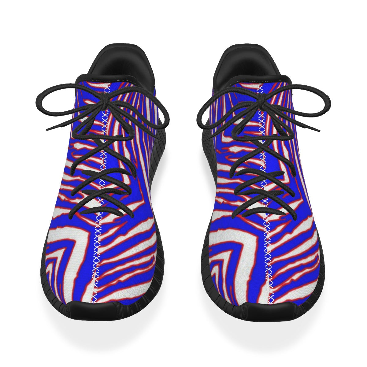 Buffalo football Coconut Shoes – Red Blue White Zebra Game Day Style