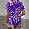 Dark Gray Buffalo Zebra Football Women’s V-Neck T-Shirt – Effortless Game Day Streetwear