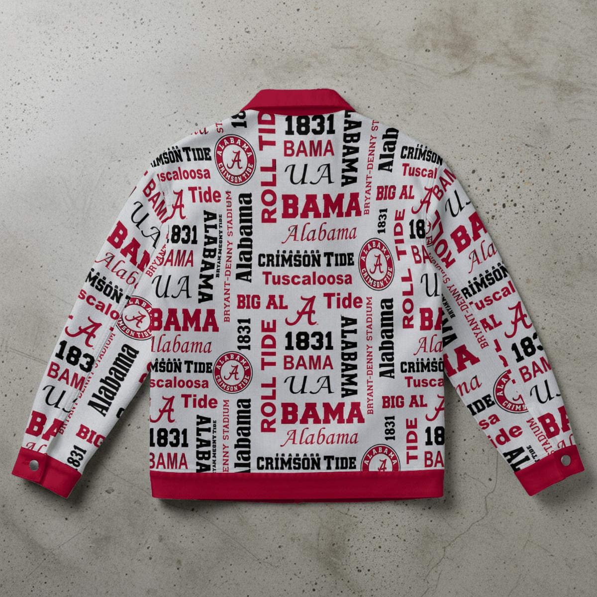 Alabama Crimson and White Game Day Jacket – Trendy College Football Streetwear streetwear fashion product image 7