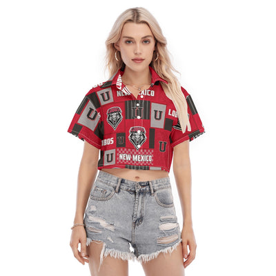 New Mexico Lobos Women's Cropped Shirt White game day apparel