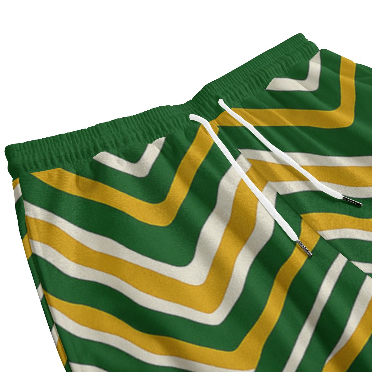 White Smoke Green Bay Football Yellow Green Zebra Sweatpants With Waistband – Game Day Streetwear
