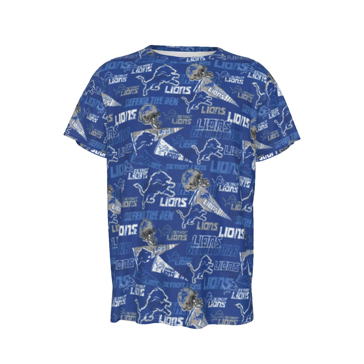 Detroit Lions Short Sleeve T-Shirt blue silver football back view game day look