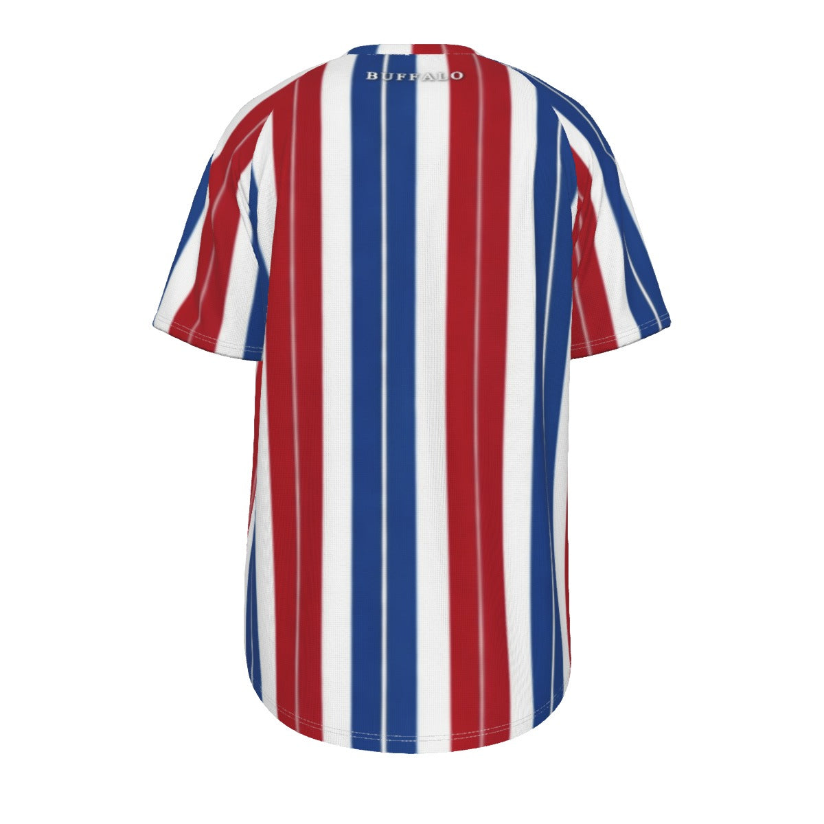 White Smoke Buffalo Football Striped O-neck Short Sleeve T-shirt