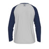 Gray New York Long Sleeve Raglan Shirt – Vintage Baseball Varsity College Style Tee