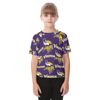 Minnesota Vikings Kid's T-shirt purple gold football outfit back view