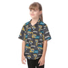 jacksonville-jaguars-kids-hawaiian-vacation-shirt teal black football side view modern fit