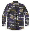 baltimore-ravens-mens-casual-lapel-long-sleeve-shirt-125gsm-cotton purple black football outfit detail