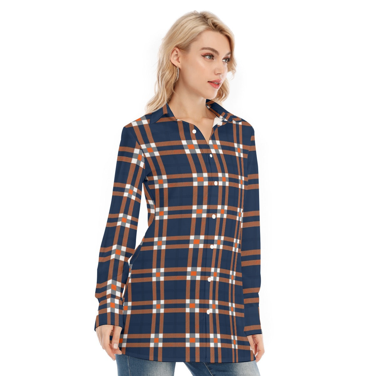 kansas jayhawks tartan plaid oversized button up women shirt illinois fighting illini tartan plaid oversized button up women shirt women's long shirt women tartan plaid game day fashion