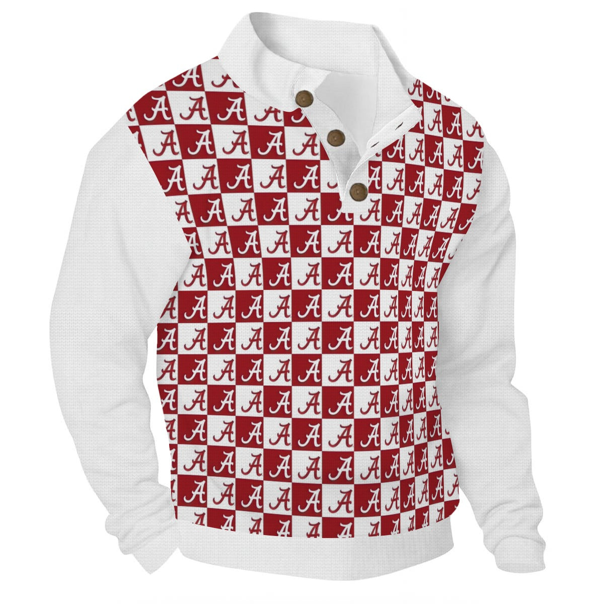 Alabama - Crimson Tide Men’s Casual Pullover Shirt With 1/4 Zip White varsity sports apparel