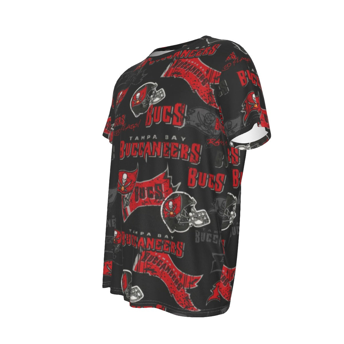 tampa-bay-buccaneers-short-sleeve-t-shirt red pewter football outfit back view