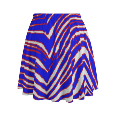 White Smoke Buffalo football Women's Bazyrey Skirts With pocket – Red Blue White Zebra Game Day Style