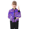 White Smoke Buffalo fotball Kid's Bomber Jacket – Red Blue White Zebra Game Day Style