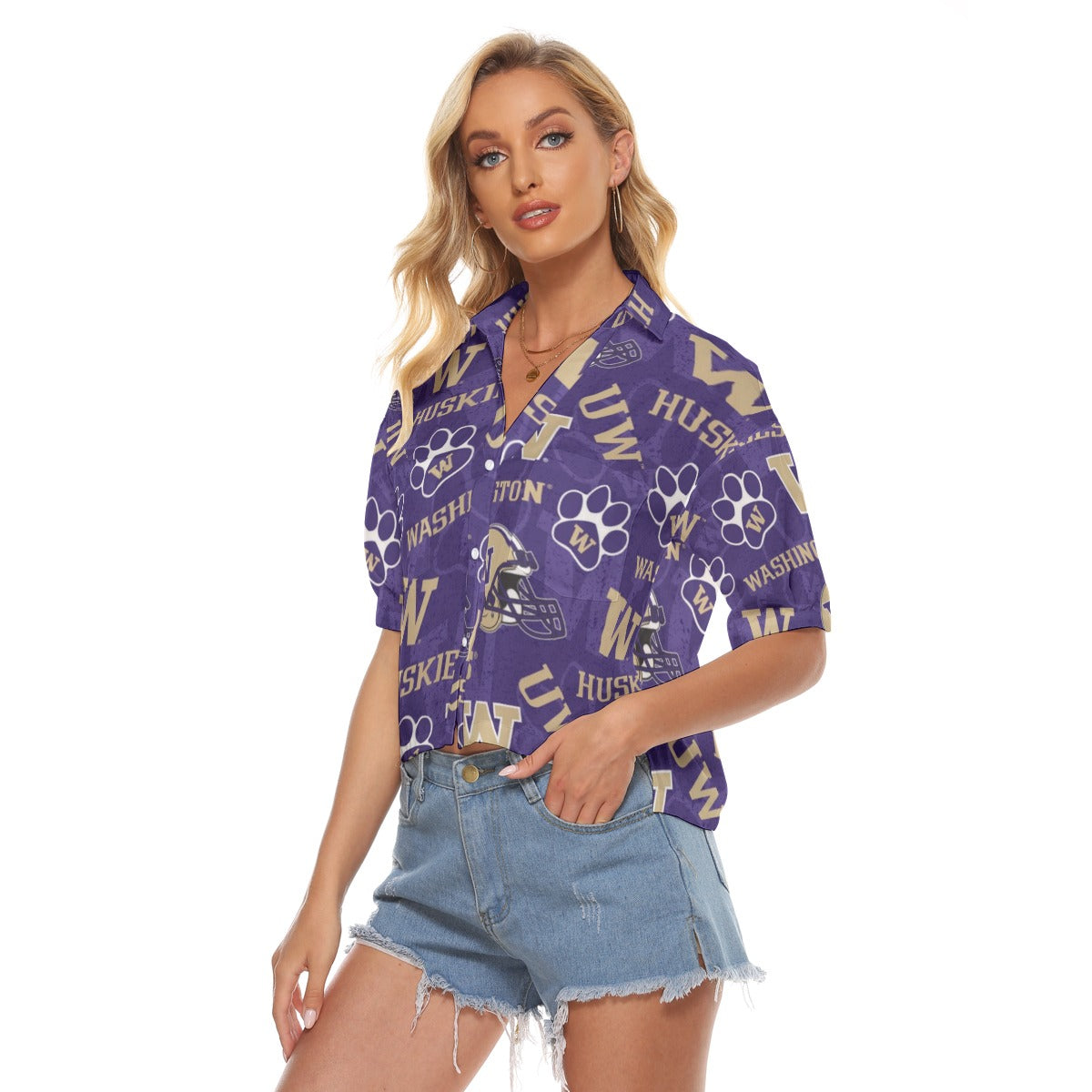 Washington Huskies Women's V-neck Shirts varsity sportswear product image 3.0