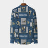 Georgia Tech Yellow Jackets Stand Collar Shirt With Long Sleeve|110GSM Imitation Flax varsity sportswear product image 1.0