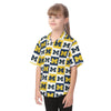 Michigan Wolverines Kid's Hawaiian Vacation Shirt White varsity sports apparel