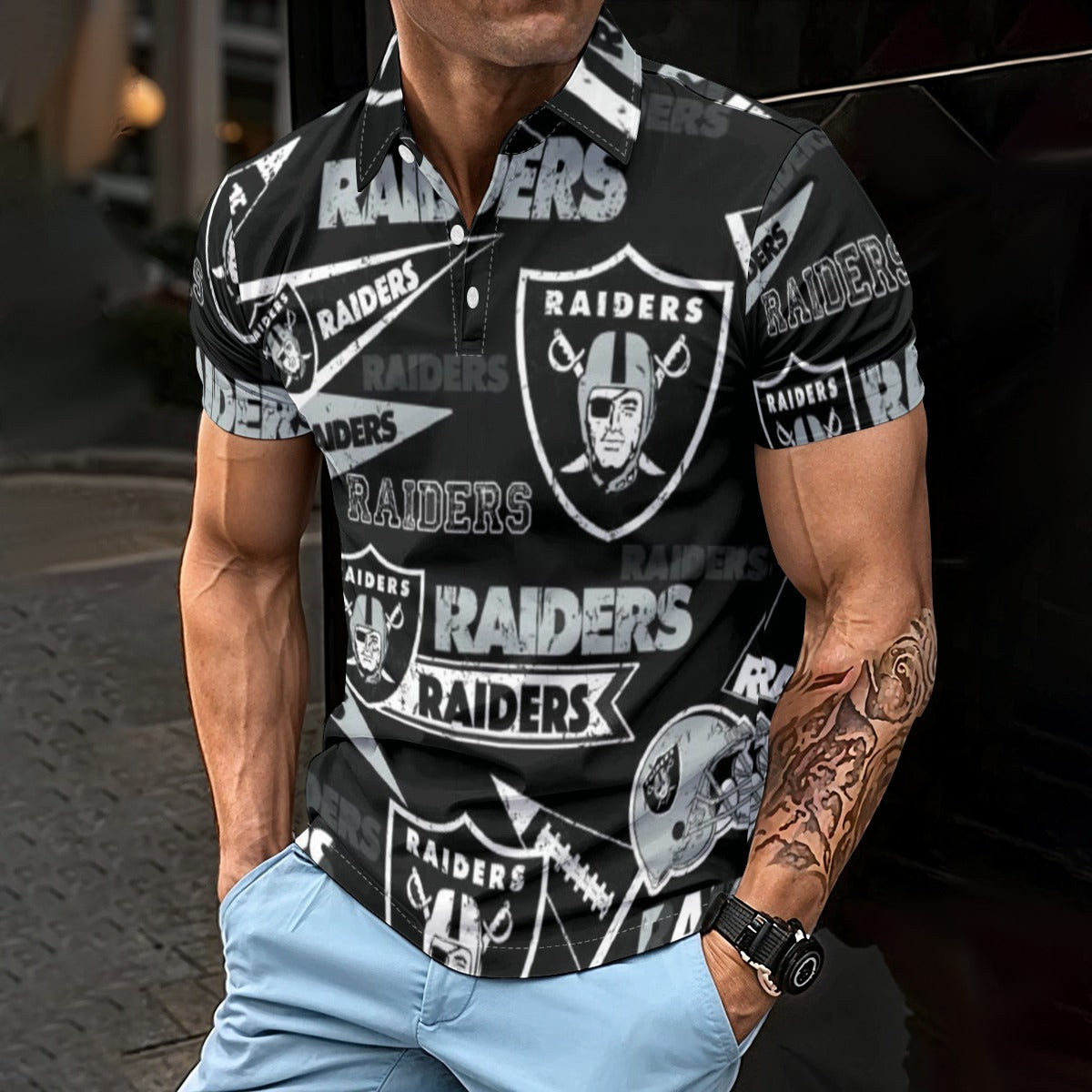 Las Vegas Raiders Men's Polo Shirt – football shirt, sportswear style, image 1256