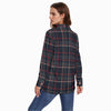 women navy plaid casual football shirt