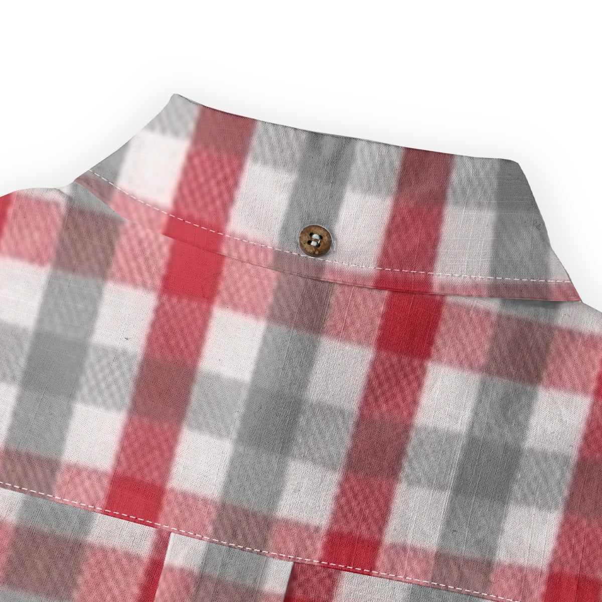 White Smoke Alabama Football Casual Lapel Shirt Men – Crimson Plaid Long Sleeve 125GSM Cotton