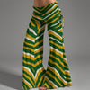 Green Bay Football Zebra Stripes Women’s High Waist Wide Leg Pants – Game Day Streetwear – football shirt, nfl fan apparel, image 1.0