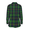 Notre Dame Fighting Irish Green Navy Gold Plaid Womens Elastic Back Shirt 8 green navy gold plaid women fashion apparel