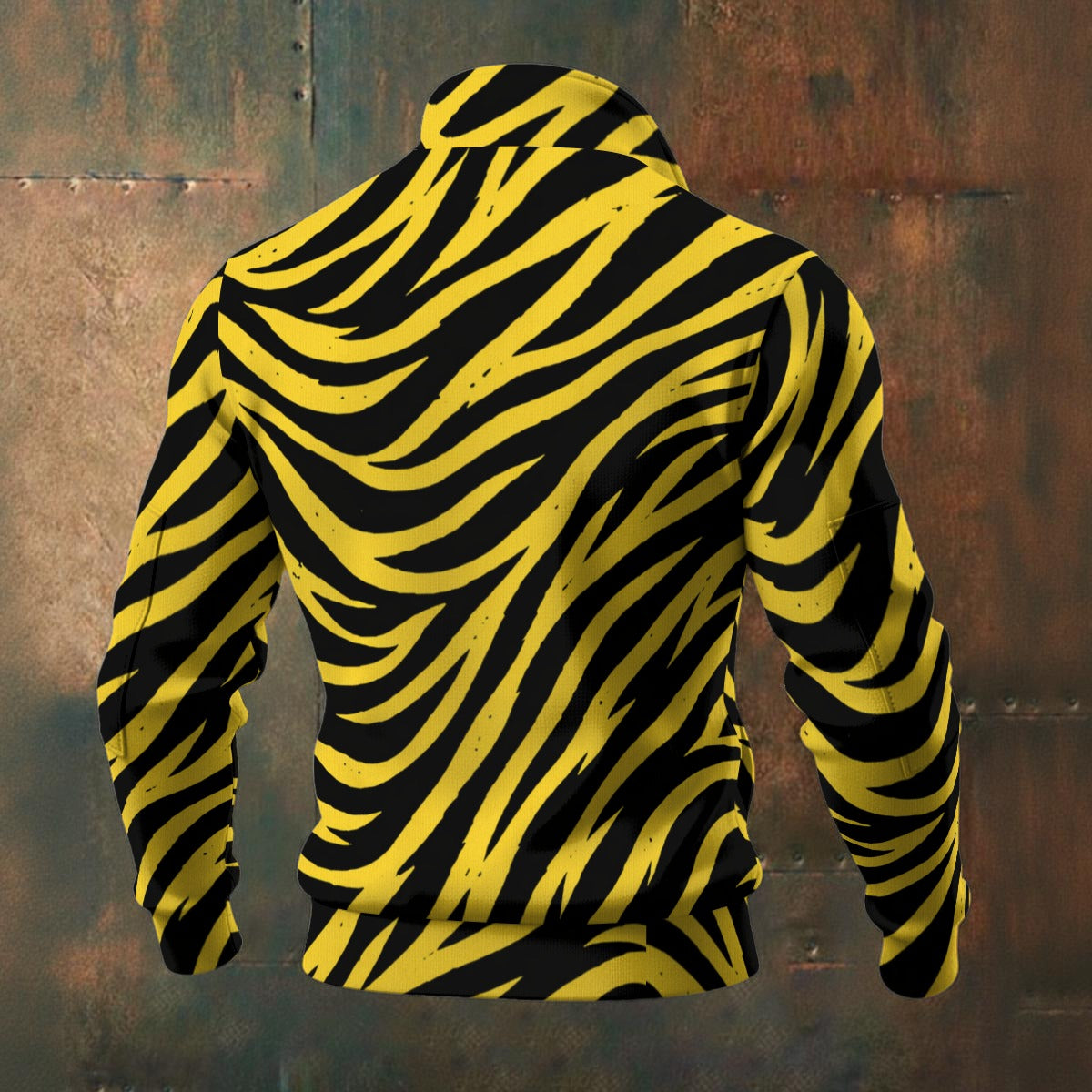 Black Pittsburgh Football Yellow Black Zebra Men's Thick Knit Fleece Jacket