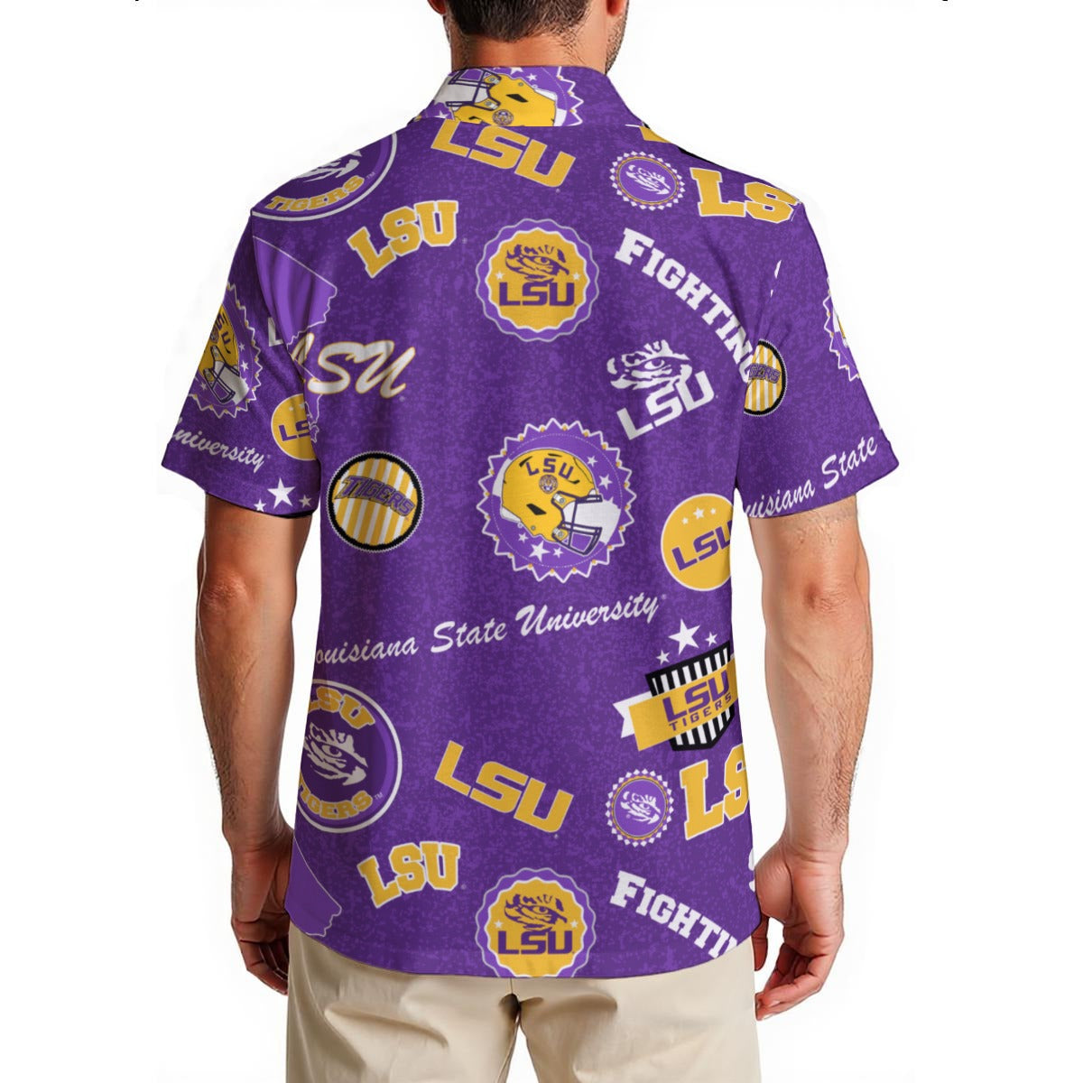 Louisiana Tigers Men's Hawaiian Shirt|150GSM - Baton Rouge football tee varsity sportswear product image 2.0