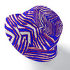 White Smoke Double-Side Printing Bucket Hat – Red Blue White Zebra Game Day Style
