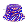 White Smoke Bucket Hat – Red Blue White Zebra Game Day Style
