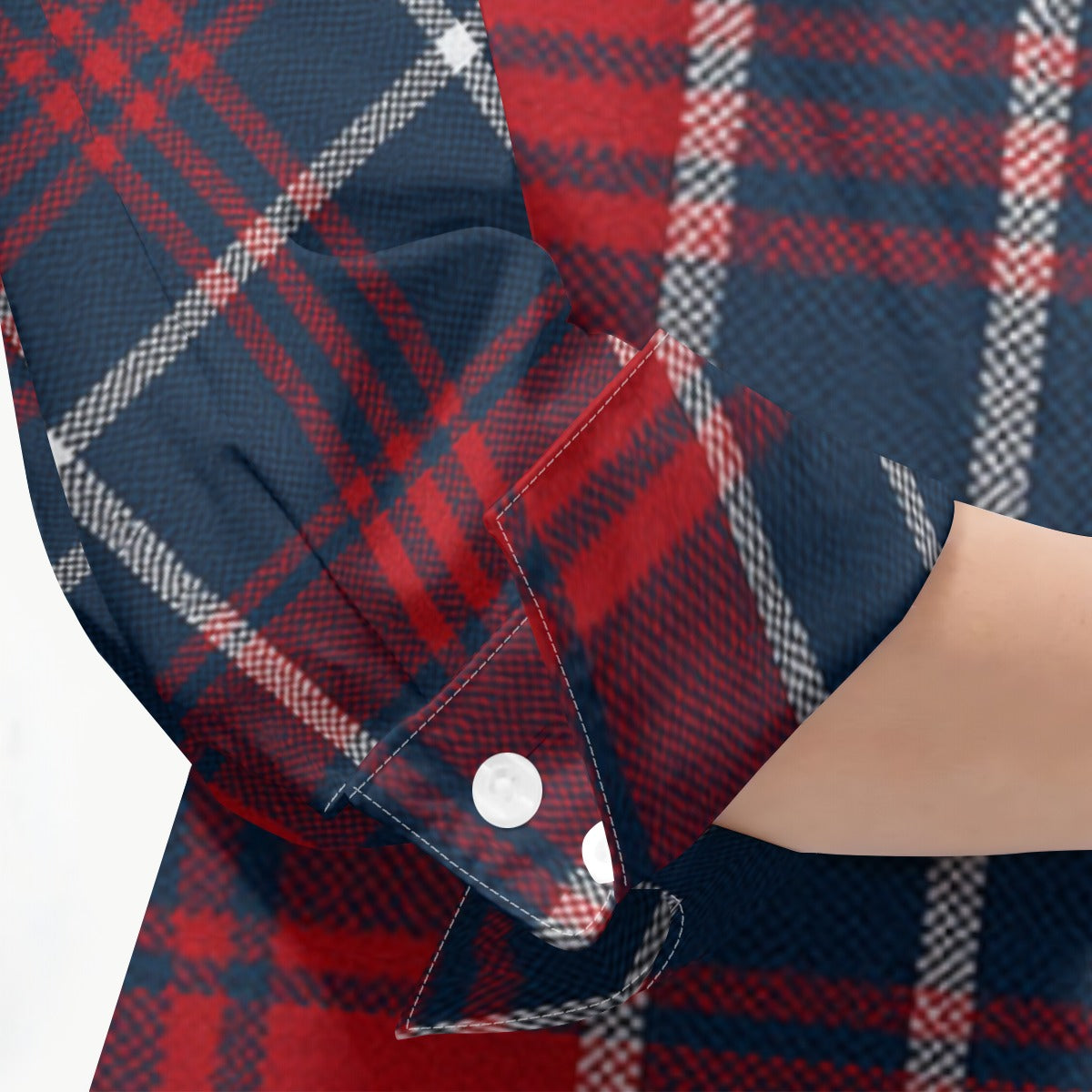 Arizona Wildcats Tartan Plaid Navy Red Women's Mid-Length Sleeve Shirt