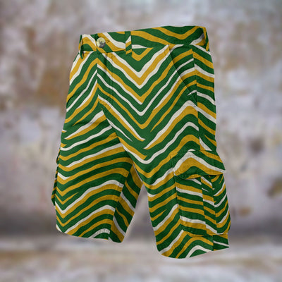 Green Bay Football Yellow Green Zebra Men’s Cargo Shorts – Game Day Streetwear – fan gear, casual fan outfit, image 1.0