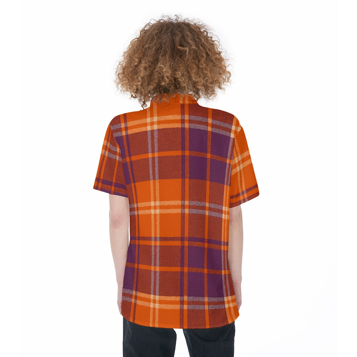 auburn tigers tartan plaid orange navy  women tartan plaid game day shirt