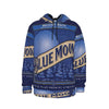 Blue Moon hoodie with branding on a white background