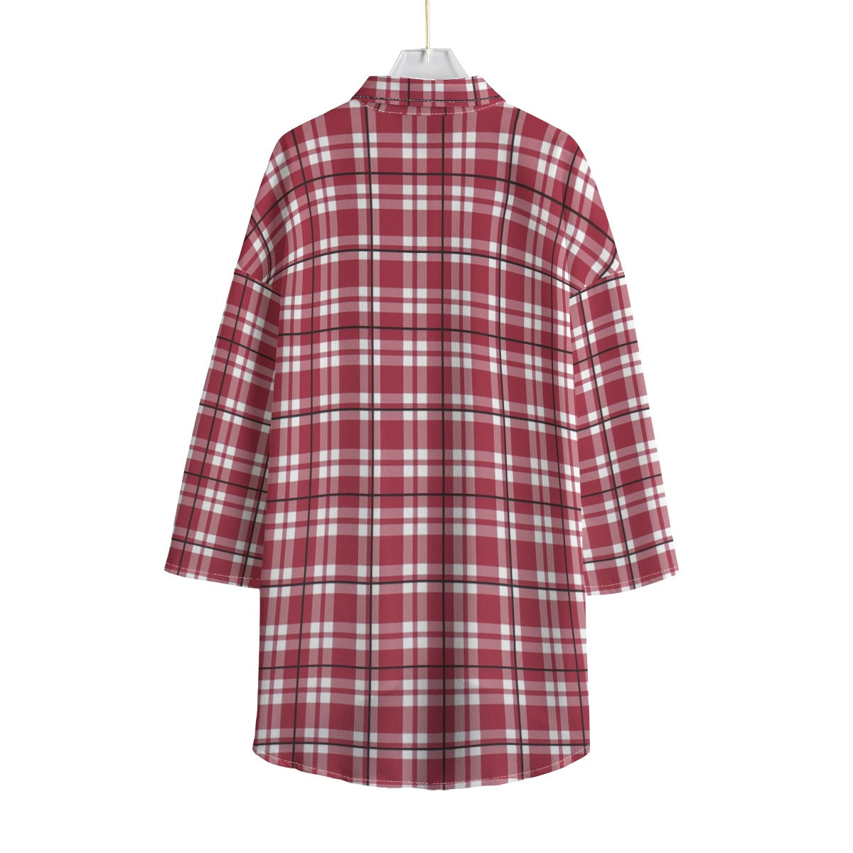 alabama crimson tide tartan plaid crimson white women's chiffon shirt with elbow sleeve crimson white tartan plaid game day fashion
