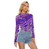 White Smoke Vuffalo Women's Mesh T-shirt – Red Blue White Zebra football Game Day Style