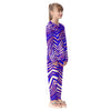 White Smoke Buffalo football Kid's Pajamas Set – Red Blue White Zebra Game Day Style
