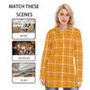 Tennessee Volunteers Orange White Plaid Womens Long Shirt 2 orange white plaid women fashion apparel