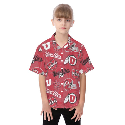 Utah Utes Kid's Hawaiian Vacation Shirt varsity sportswear product image 1.0