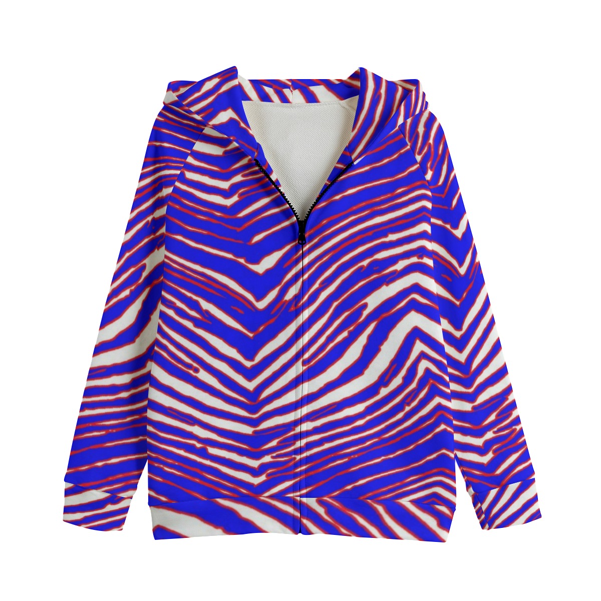 Buffalo football Kid's Zip Up Raglan Sleeve Hoodie | 310GSM Cotton