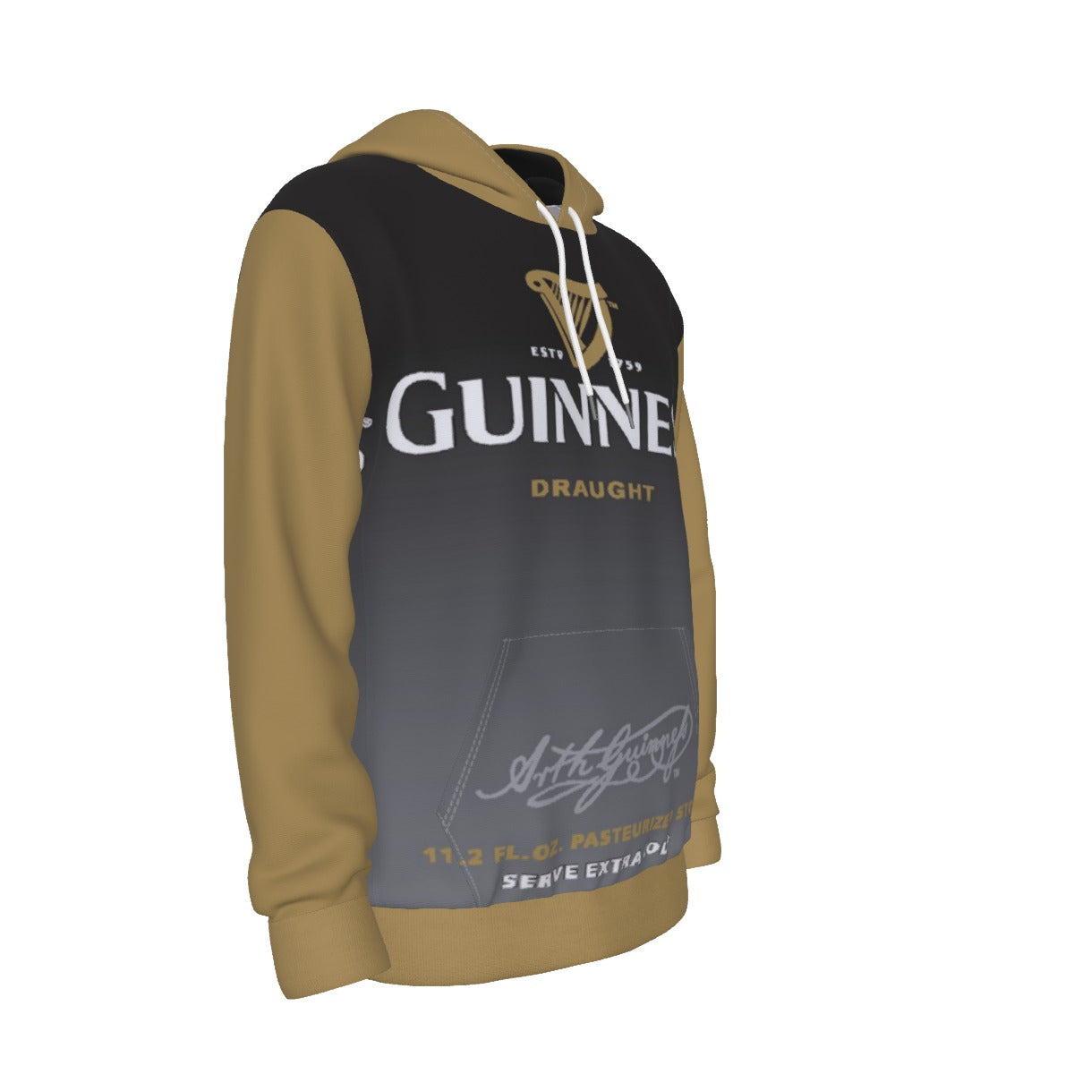 Black Gold Stout Beer Hoodie – Vintage Irish Style 90s Streetwear Sweatshirt