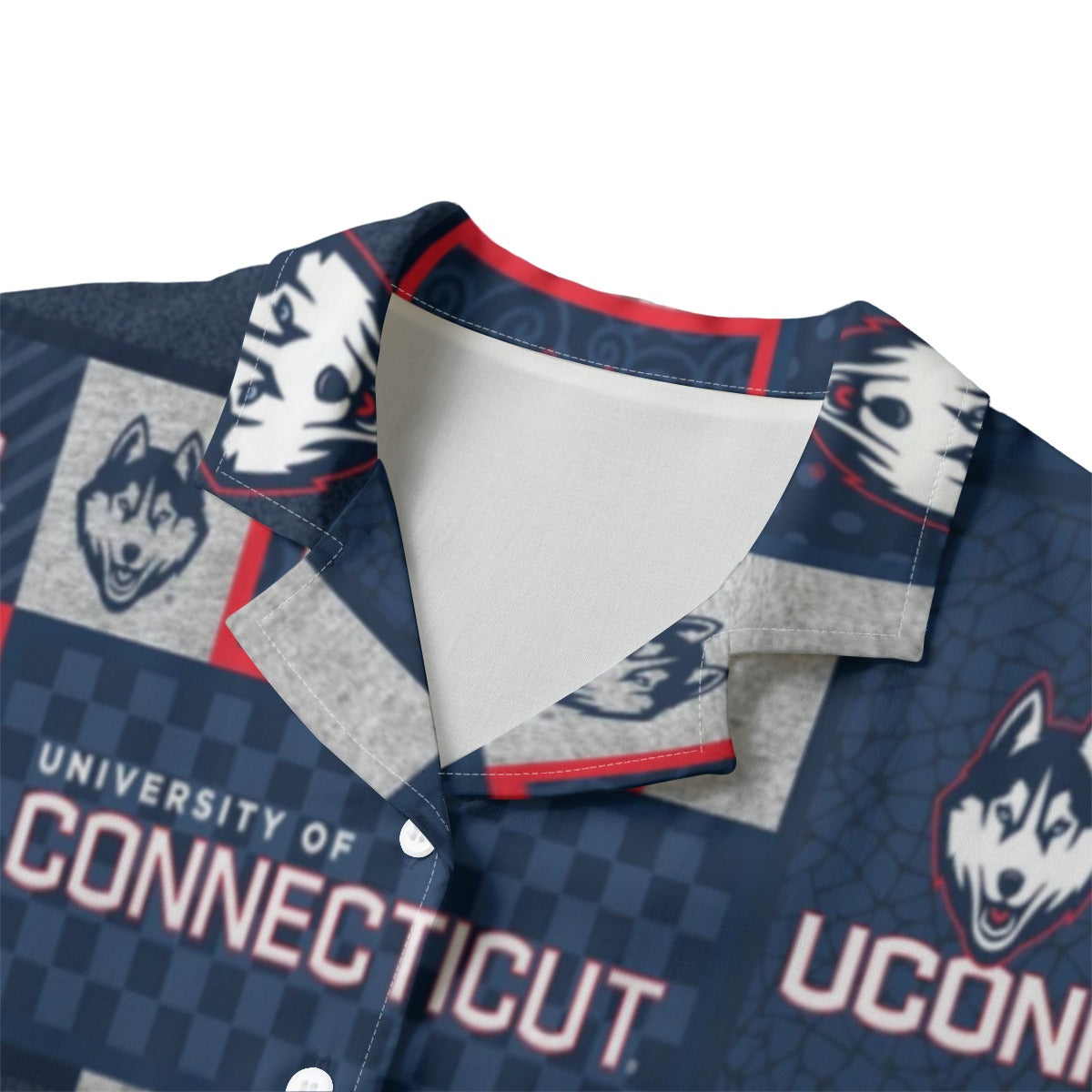 Connecticut Huskies Women's Hawaii Shirt | 120GSM White game day varsity apparel